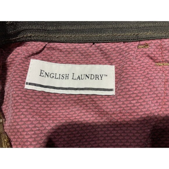 English Laundry Pant 40x32 Mens Twill Brown Stretch Straight Leg Pockets - Picture 5 of 7